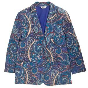 90s paisley knit blazer jacket 1990s vintage